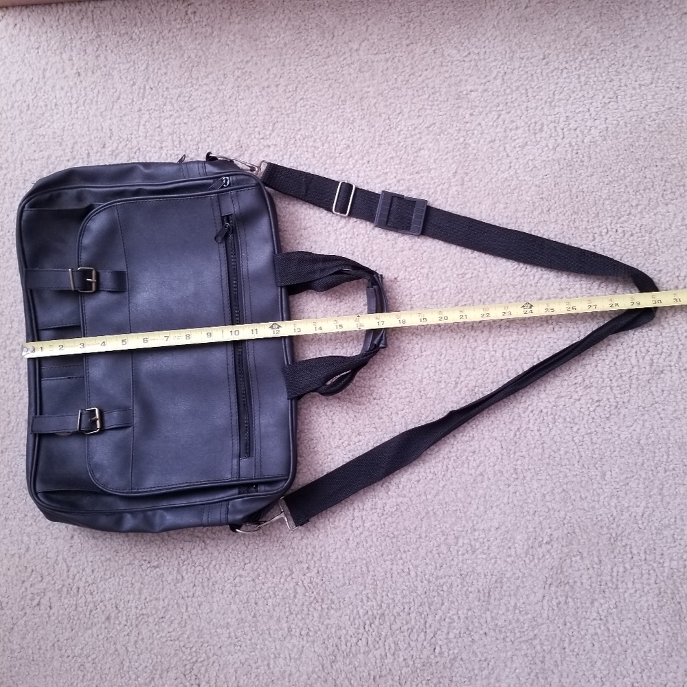 Leather Buckled Academic Messenger Shoulder Bag - Picture 14 of 16